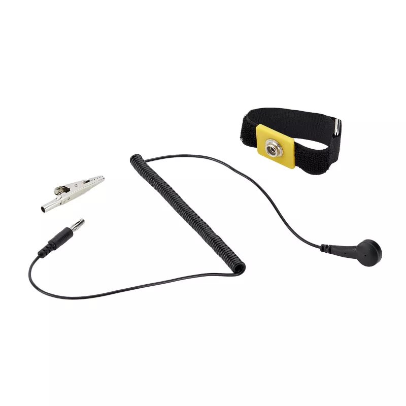 StarTech.com Pulsera antiestática con cable de toma de tierra, banda ESD con cable desmontable de 1,5 m, evita descargas electrostáticas, ajuste regulable, TAA