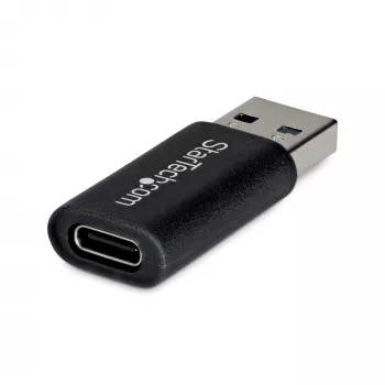 StarTech.com Adaptador USB-A a USB-C, convertidor de conector macho USB-A a conector hembra USB-C, USB 10Gbps, 5V 900mA, adaptador USB a USB-C para cargadores/hubs USB-A