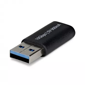 StarTech.com Adaptador USB-A a USB-C, convertidor de conector macho USB-A a conector hembra USB-C, USB 10Gbps, 5V 900mA, adaptador USB a USB-C para cargadores/hubs USB-A