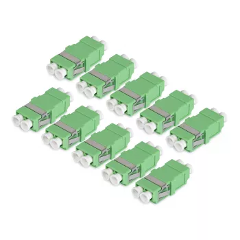 StarTech.com Acoplador LC a LC pack de 10, acoplador de fibra óptica LC monomodo OS2 con huella SC sin brida, adaptador LC/APC dúplex