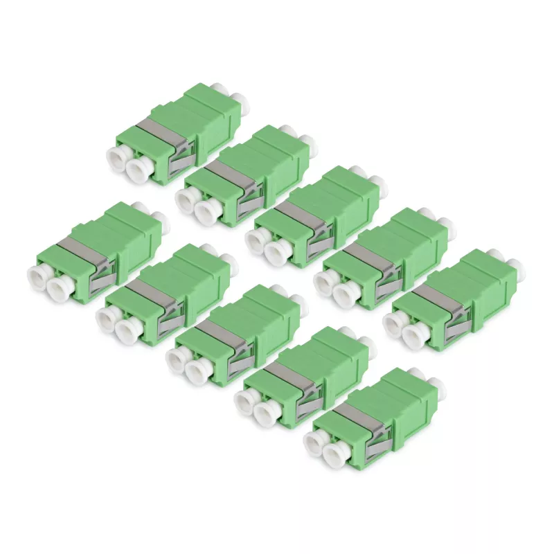 StarTech.com Acoplador LC a LC pack de 10, acoplador de fibra óptica LC monomodo OS2 con huella SC sin brida, adaptador LC/APC dúplex