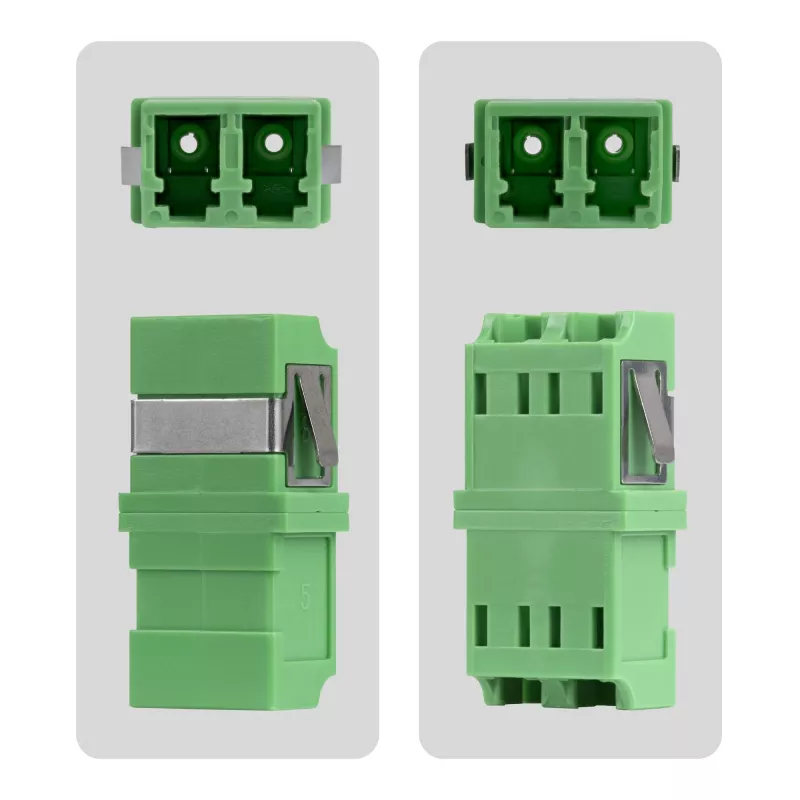 StarTech.com Acoplador LC a LC pack de 10, acoplador de fibra óptica LC monomodo OS2 con huella SC sin brida, adaptador LC/APC dúplex
