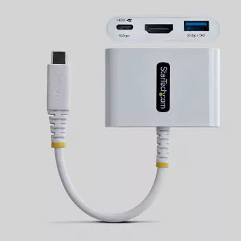 StarTech.com Adaptador multipuerto USB-C a HDMI con carga PD de 140W, HDMI 4K 60Hz, hub USB 5Gbit/s, mini dock para MacBook / Dell / Thinkpad / HP / iPad / tablets