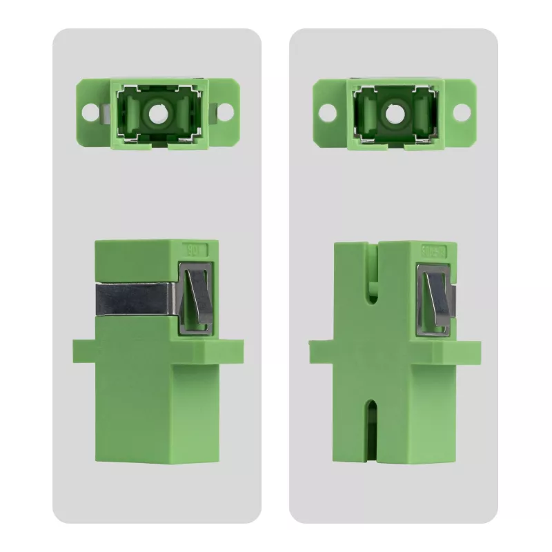 StarTech.com Acoplador SC a SC pack de 10, acoplador de fibra óptica SC monomodo OS2 con brida, adaptador SC/APC simplex