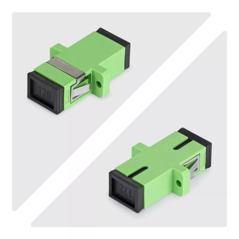StarTech.com Acoplador SC a SC pack de 10, acoplador de fibra óptica SC monomodo OS2 con brida, adaptador SC/APC simplex