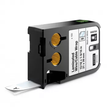 DYMO XTL Marcador de cables/hilos laminado | 21 mm x 39 mm | Negro sobre blanco