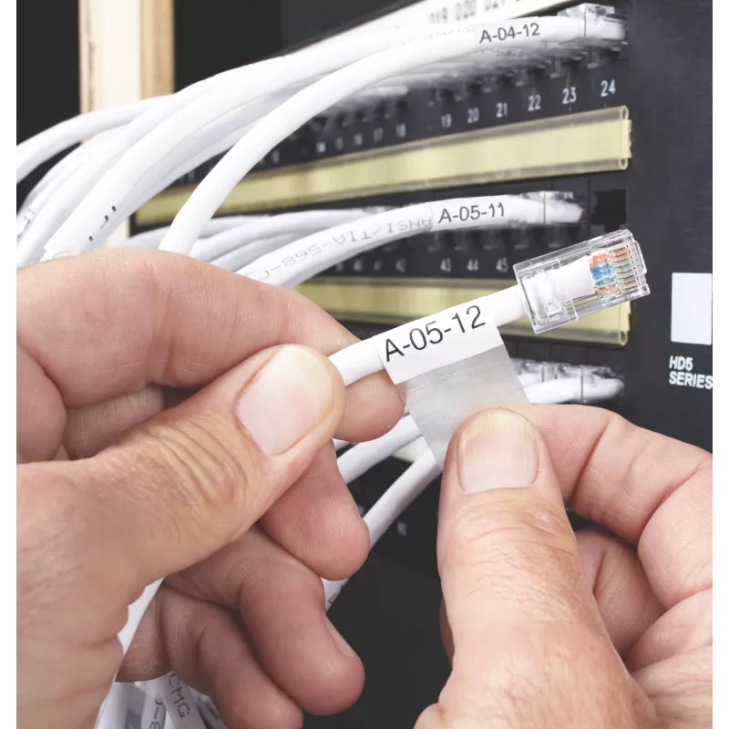 DYMO XTL Marcador de cables/hilos laminado | 21 mm x 39 mm | Negro sobre blanco