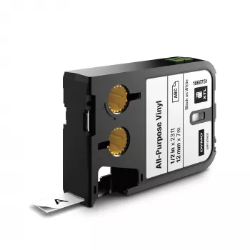 DYMO XTL Etiquetas de vinilo multiusos | 12 mm x 7 m | Negro sobre blanco