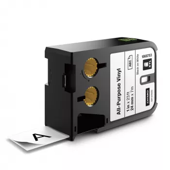 DYMO XTL Etiquetas de vinilo multiusos | 24 mm x 7 m | Negro sobre blanco