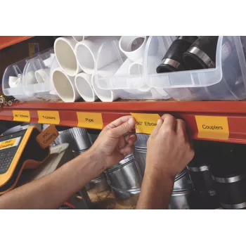 DYMO XTL Etiquetas de vinilo multiusos | 54 mm x 7 m | Negro sobre amarillo