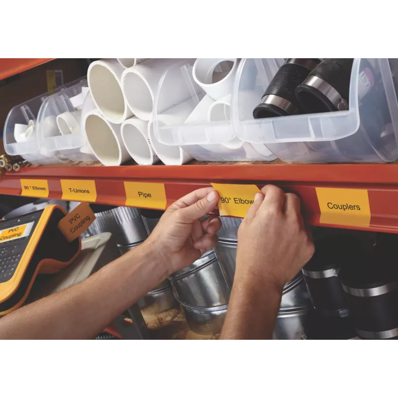 DYMO XTL Etiquetas de vinilo multiusos | 54 mm x 7 m | Negro sobre amarillo