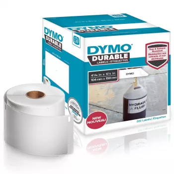 DYMO LW Etiquetas Durable – 104 x 159 mm – 1933086, blanco, etiqueta autoadhesiva para impresora, polipropileno (PP), permanente, rectangular, -18 – 50 °C