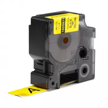 DYMO Rhino Etiquetas de vinilo industriales | 24 mm x 5,5 m | Impresión negra sobre amarillo | Autoadhesivas | para impresoras de etiquetas LabelManager y Rhino