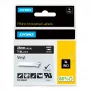 DYMO Rhino Etiquetas de vinilo industriales | 24 mm x 5,5 m | Impresión blanca sobre negro | Autoadhesivas | para impresoras de etiquetas LabelManager y Rhino