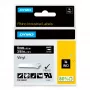 DYMO Rhino Etiquetas de vinilo industriales | 9 mm x 5,5 m | Impresión blanca sobre negro | Autoadhesivas | para impresoras de etiquetas LabelManager y Rhino