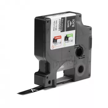 DYMO Rhino Etiquetas de vinilo industriales | 9 mm x 5,5 m | Impresión blanca sobre negro | Autoadhesivas | para impresoras de etiquetas LabelManager y Rhino