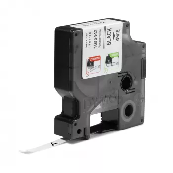 DYMO Rhino Etiquetas de poliéster permanentes industriales | 6 mm x 5,5 m | Impresión negra sobre blanco | Autoadhesivas | para impresoras de etiquetas Rhino y LabelManager