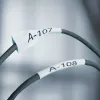 DYMO Rhino Rollos de etiquetas termorretráctiles para cables industriales | 24 mm x 1,5 m | Impresión negra sobre blanco | Autoadhesivas | para impresoras de etiquetas Rhino