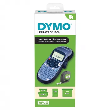 DYMO LetraTag LT-100H Impresora de etiquetas de mano | Impresora de etiquetas con teclado ABC y pantalla LCD de 13 caracteres fácil de usar | para casa u oficina | Azul