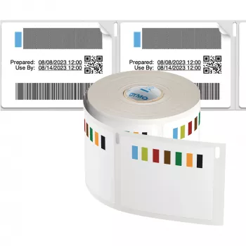DYMO Authentic LabelWriter Etiquetas para rotación de existencias para la industria alimentaria | 54 mm x 70 mm | 400 etiquetas autoadhesivas codificadas por colores | Para impresoras de etiquetas LabelWriter