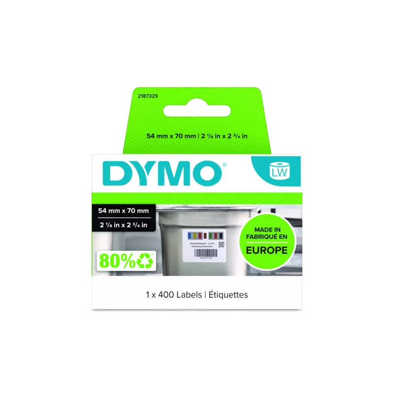 DYMO Authentic LabelWriter Etiquetas para rotación de existencias para la industria alimentaria | 54 mm x 70 mm | 400 etiquetas autoadhesivas codificadas por colores | Para impresoras de etiquetas LabelWriter