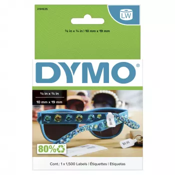 DYMO Authentic LW Etiquetas de precios 2-Up | 10 mm x 19 mm | Etiquetas para impresoras de etiquetas LabelWriter | 1 rollo con 1500 etiquetas de precios autoadhesivas