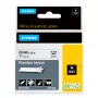 DYMO Rhino Etiquetas de nailon flexible industriales | 24 mm x 3,5 m | Negro sobre blanco | Autoadhesivas | para impresoras de etiquetas LabelManager y Rhino