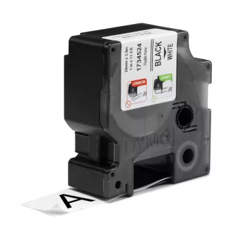 DYMO Rhino Etiquetas de nailon flexible industriales | 24 mm x 3,5 m | Negro sobre blanco | Autoadhesivas | para impresoras de etiquetas LabelManager y Rhino