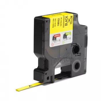 DYMO Rhino Etiquetas termorretráctiles para cables industriales | 6 mm x 1,5 m | Negro sobre amarillo | para impresoras de etiquetas Rhino