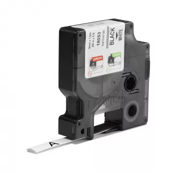 DYMO Rhino Tubos de etiquetas termorretráctiles para cables industriales | 9 mm x 1,5 m | Impresión negra sobre blanco | para impresoras de etiquetas Rhino