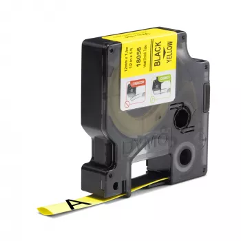 DYMO Rhino Tubos de etiquetas termorretráctiles para cables industriales | 12 mm x 1,5 m | Negro sobre amarillo | para impresoras de etiquetas Rhino