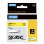DYMO Rhino Etiquetas de vinilo industriales | 19 mm x 5,5 m | Impresión negra sobre amarillo | Autoadhesivas | para etiquetadoras Rhino y LabelManager