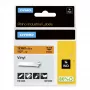 DYMO Rhino Etiquetas de vinilo industriales | 12 mm x 5,5 m | Impresión negra sobre naranja | Autoadhesivas | para impresoras de etiquetas Rhino y LabelManager