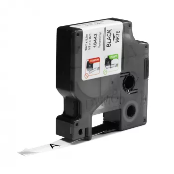 DYMO Rhino Etiquetas de vinilo industriales | 9 mm x 5,5 m | Impresión negra sobre blanco | Autoadhesivas | para impresoras de etiquetas Rhino y LabelManager
