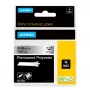 DYMO Rhino Etiquetas de poliéster permanente industriales | 9 mm x 5,5 m | Impresión negra sobre metalizado | Autoadhesivas | para impresoras de etiquetas Rhino y LabelManager