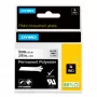 DYMO Rhino Etiquetas de poliéster permanente industriales | 9 mm x 5,5 m | Impresión negra sobre transparente | Autoadhesivas | para impresoras de etiquetas LabelManager y Rhino