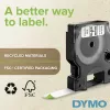 DYMO Rhino Etiquetas de poliéster permanente industriales | 9 mm x 5,5 m | Impresión negra sobre transparente | Autoadhesivas | para impresoras de etiquetas LabelManager y Rhino