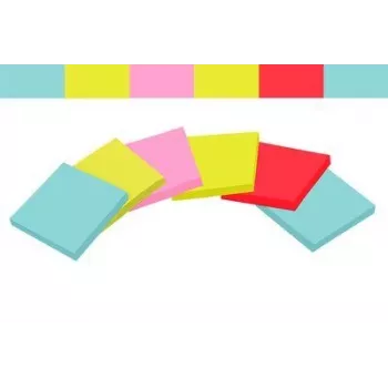 3M 655-6SS-MIA Papel de notas Rectangular Azul, Rosa, Rojo, Amarillo Autoadhesivo
