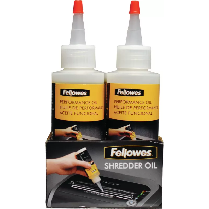 Fellowes Aceite para destructoras de papel 120 ml, aceite lubricante, 0,12 L, Multicolor, 44,5 mm, 44,5 mm, 161,9 mm