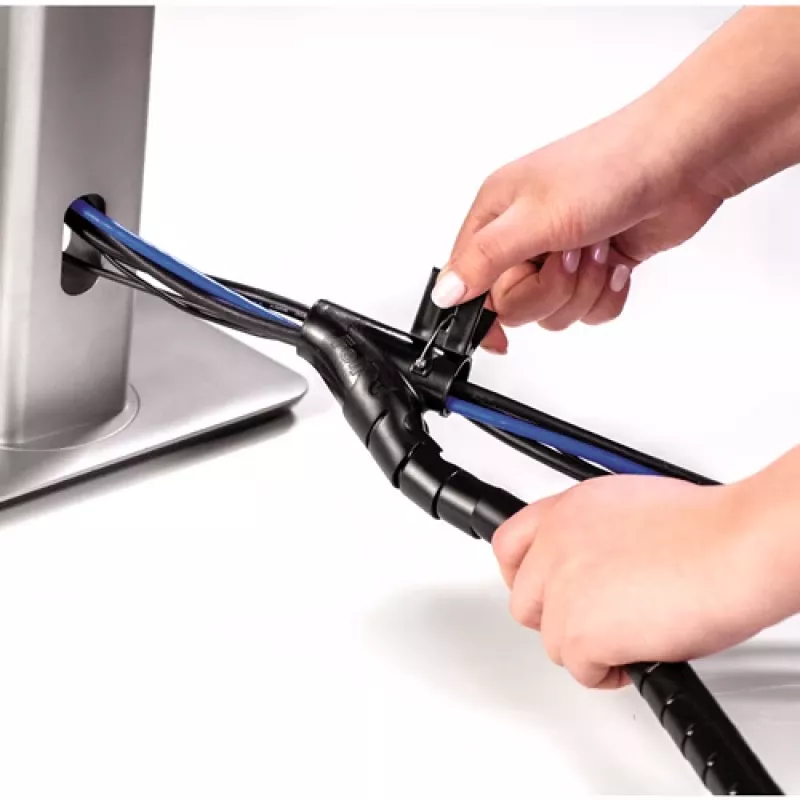Fellowes CableZip - Negro, Funda para cables, Escritorio, Negro