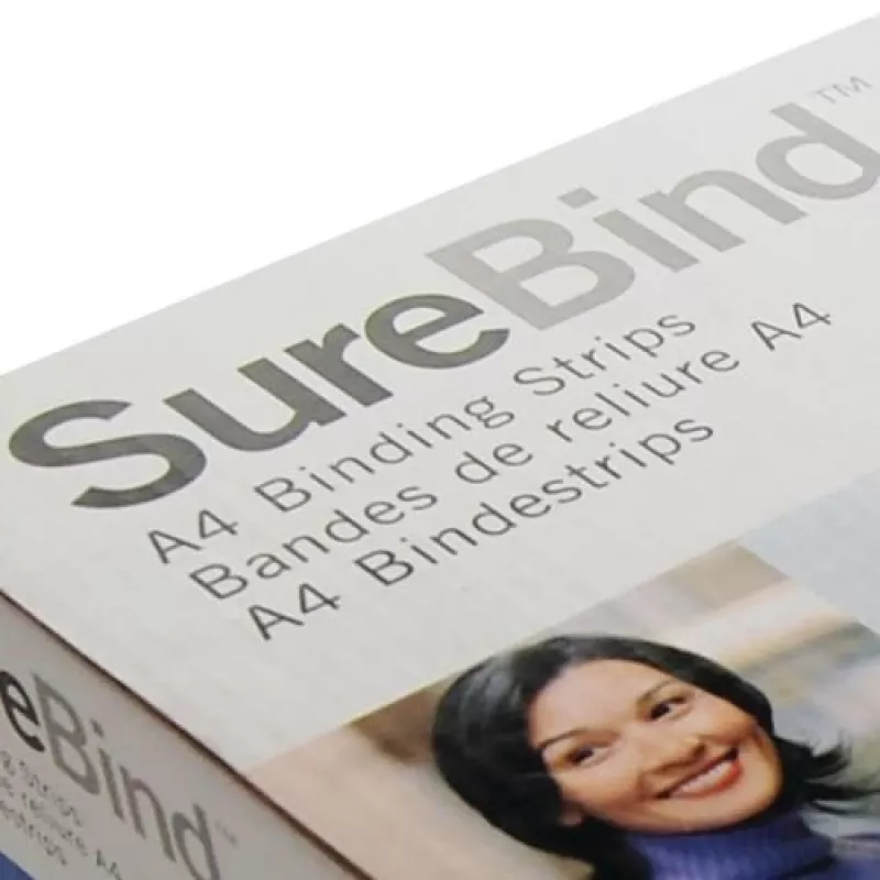 GBC SureBind® Tiras de encuadernación A4 25 mm, Negro, 250 hojas, Acrilonitrilo butadieno estireno (ABS), A4, 25 mm, 297 mm
