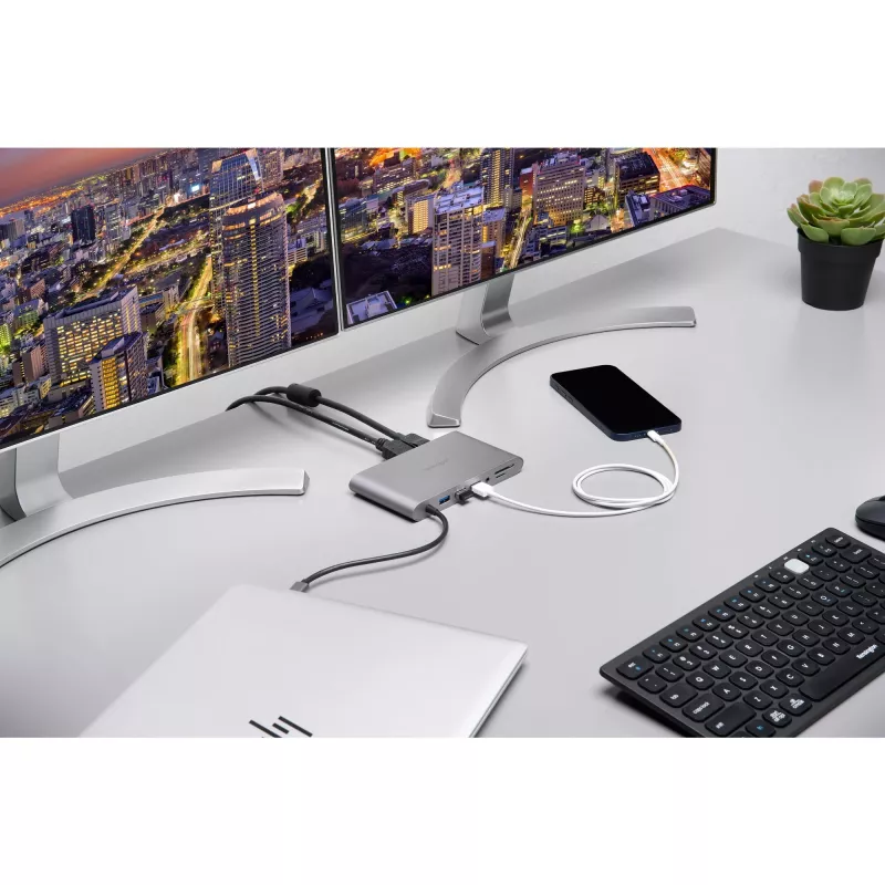 Kensington UH1440P Dock móvil USB-C 5Gbps de doble vídeo sin controladores – 85W de alimentación pasante – DP/HDMI/VGA