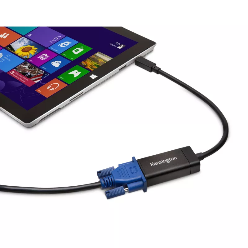 Kensington VM1000 Adaptador Mini DisplayPort a VGA, 0,14 m, Mini DisplayPort 1.2, VGA, conector macho, conector hembra, 1920 x 1080 píxeles