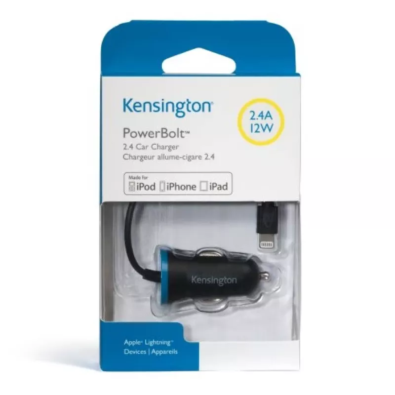 Kensington PowerBolt™ 2.4 Cargador de coche – Negro, coche, mechero, 1 m, Negro
