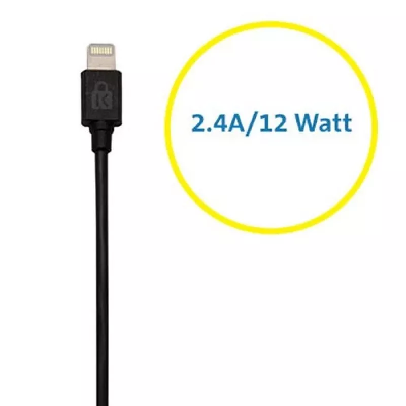 Kensington PowerBolt™ 2.4 Cargador de coche – Negro, coche, mechero, 1 m, Negro