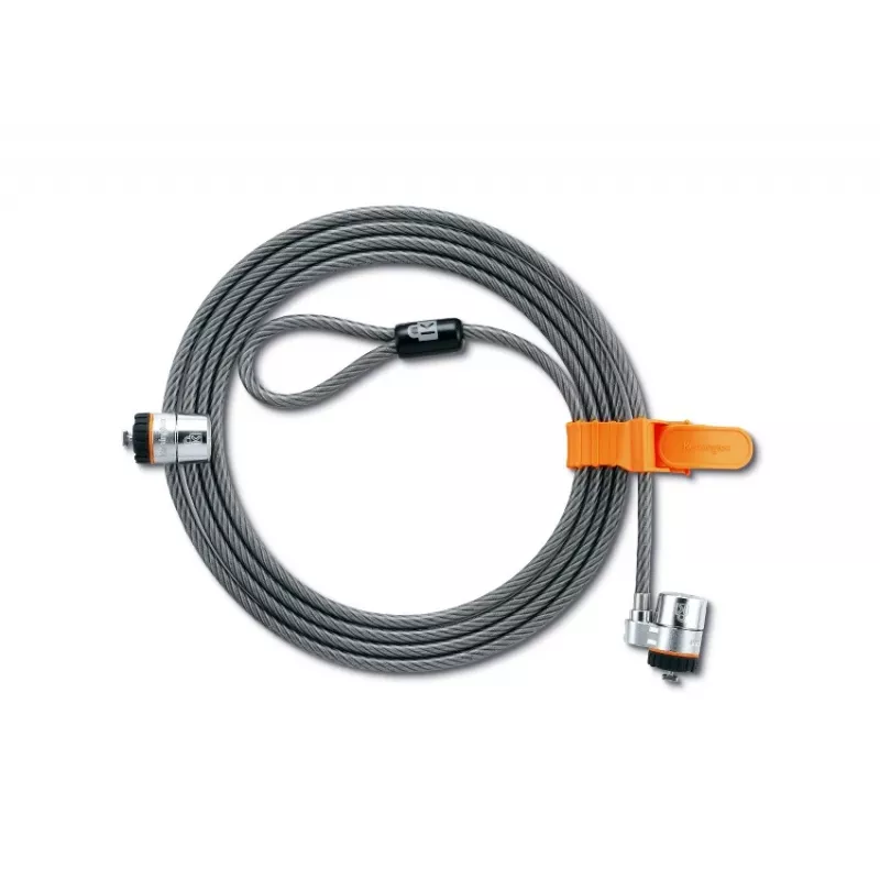 Candado de seguridad con llave Kensington MicroSaver® Keyed Twin para portátil, 2,2 m, llave redonda, acero