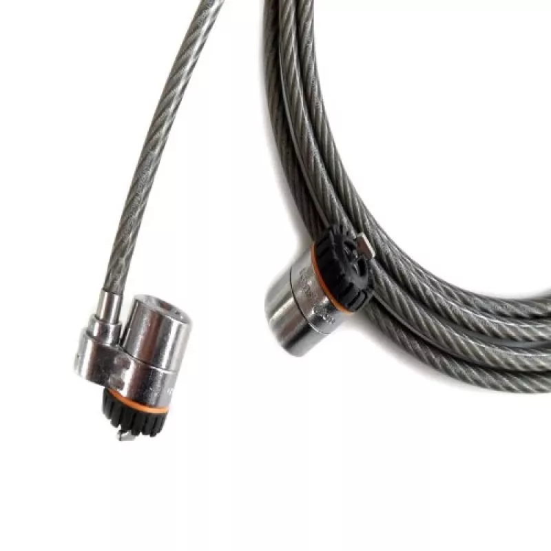 Candado de seguridad con llave Kensington MicroSaver® Keyed Twin para portátil, 2,2 m, llave redonda, acero