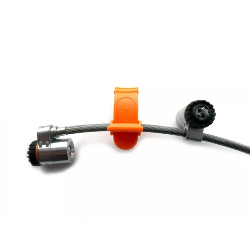Candado de seguridad con llave Kensington MicroSaver® Keyed Twin para portátil, 2,2 m, llave redonda, acero