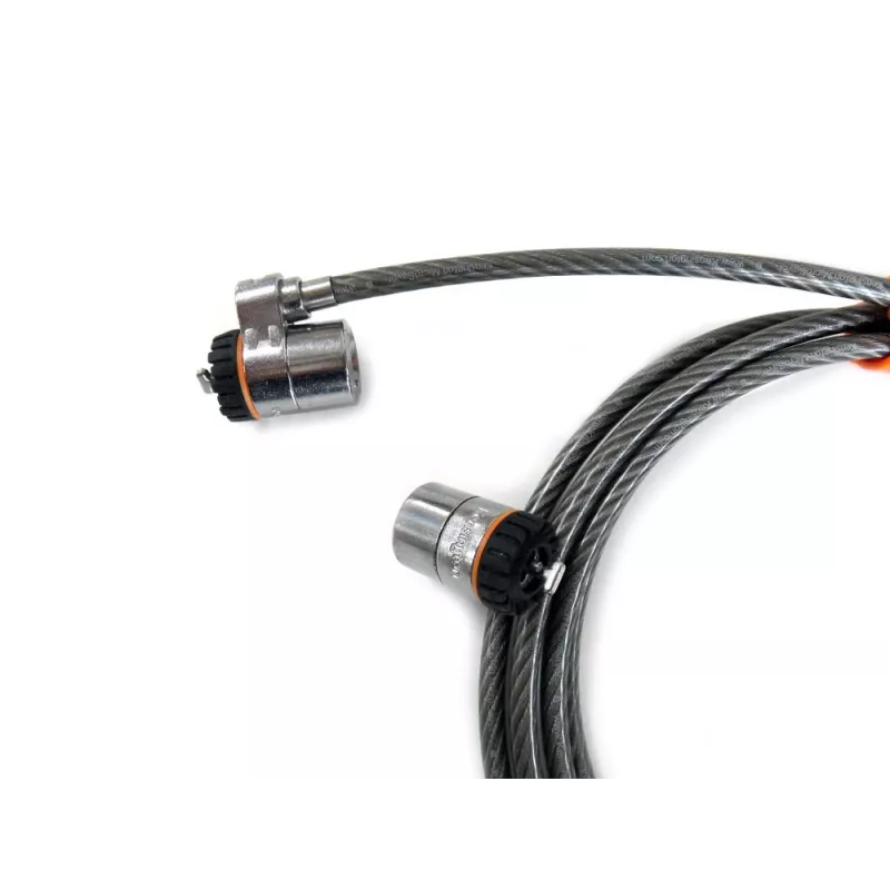 Candado de seguridad con llave Kensington MicroSaver® Keyed Twin para portátil, 2,2 m, llave redonda, acero
