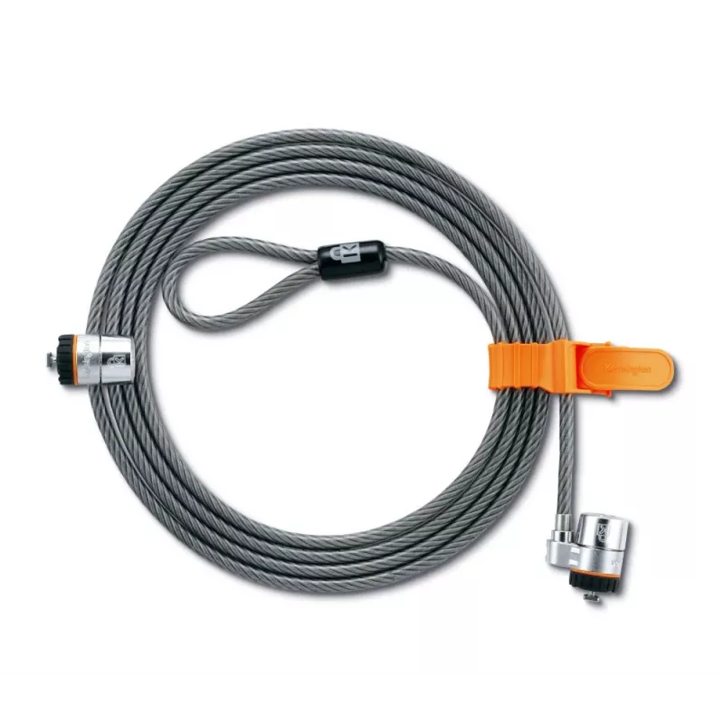 Candado de seguridad con llave Kensington MicroSaver® Keyed Twin para portátil, 2,2 m, llave redonda, acero